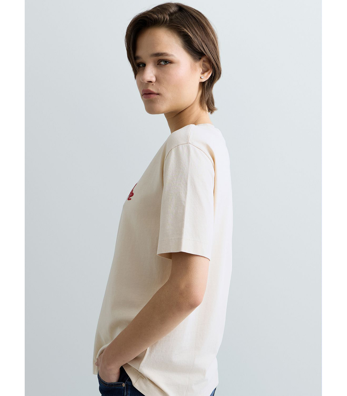 ボクシーフィット Tシャツ 詳細画像 アイボリー 7